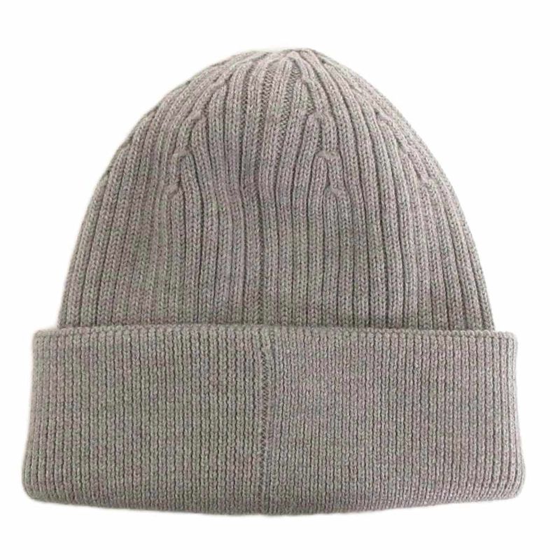 Loewe Knit Hat Ribbed Vinnie Logo Embroidery Wool Gray Sweater