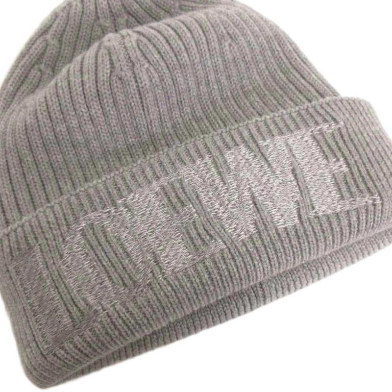 Loewe Knit Hat Ribbed Vinnie Logo Embroidery Wool Gray Sweater