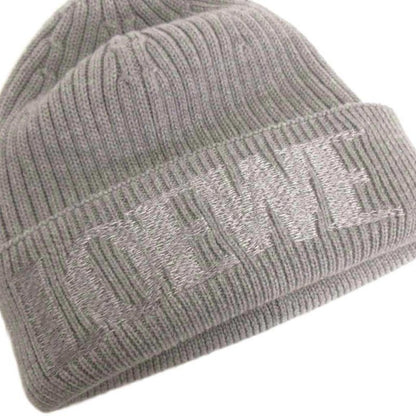 Loewe Knit Hat Ribbed Vinnie Logo Embroidery Wool Gray Sweater