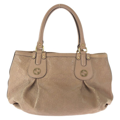 Gucci Scarlet Guccissima GG Pattern Salmon Pink Gold Leather Tote Shoulder Bag