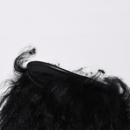 Saint Laurent Fur Boots Black Furry Mongolian Lamb Ankle — view 5