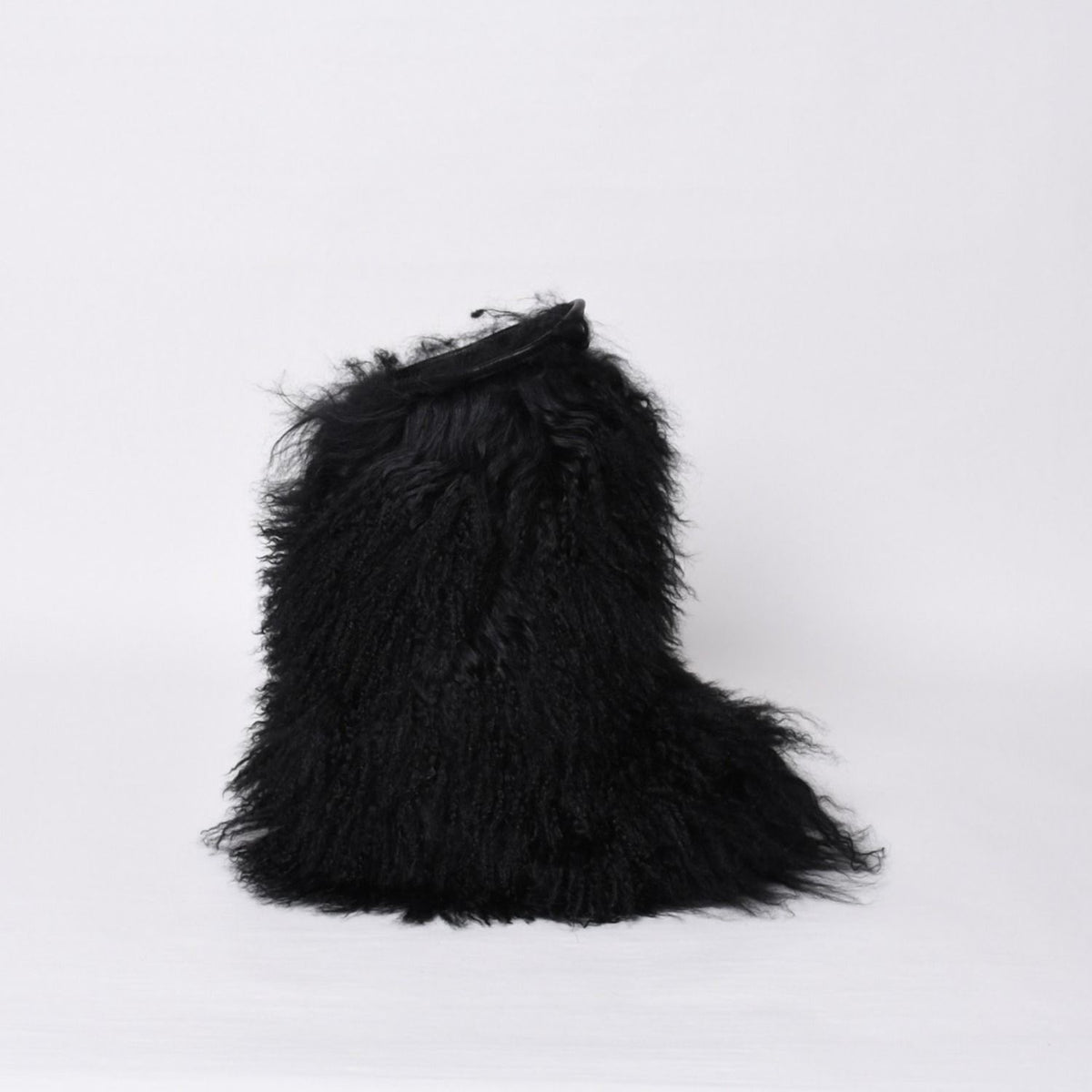 Saint Laurent Fur Boots Black Furry Mongolian Lamb Ankle — view 3