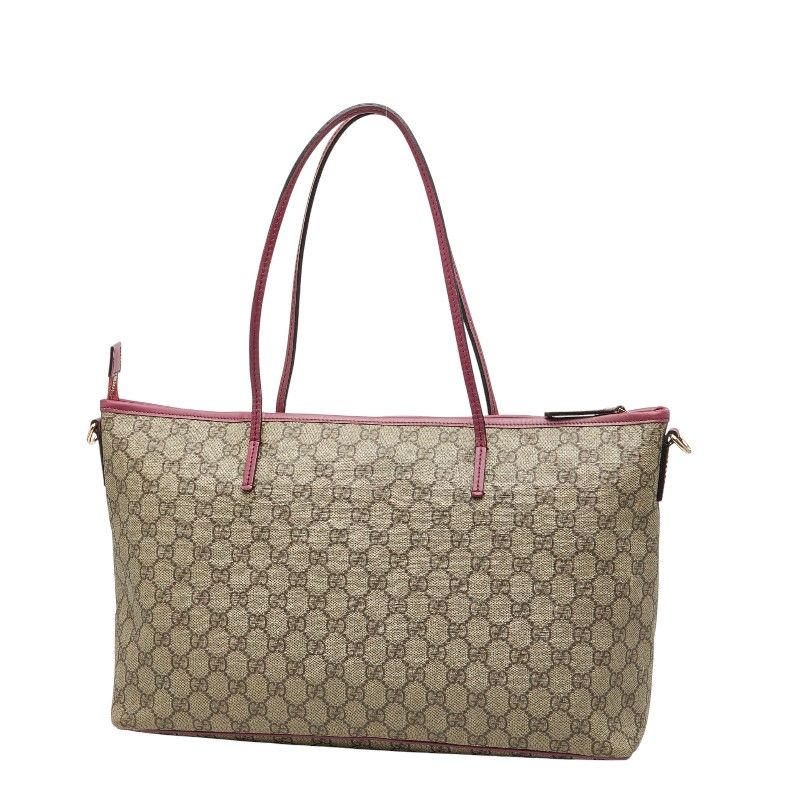 Gucci GG Supreme Tote Shoulder Bag 2-Way Green Canvas Leather