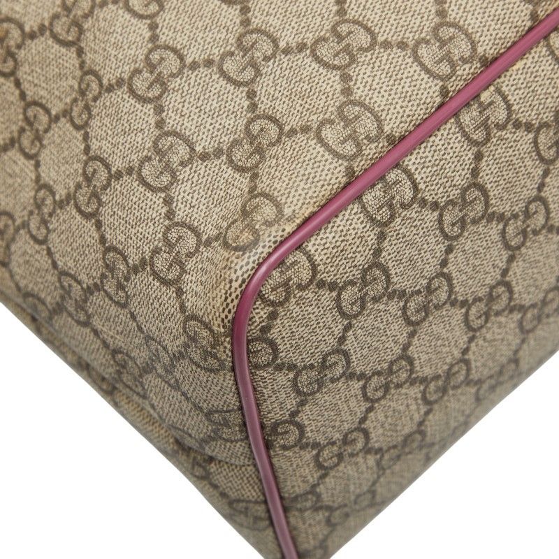 Gucci GG Supreme Tote Shoulder Bag 2-Way Green Canvas Leather