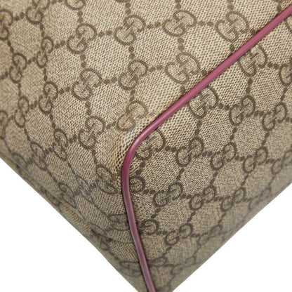 Gucci GG Supreme Tote Shoulder Bag 2-Way Green Canvas Leather