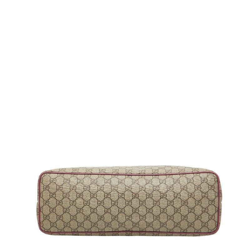 Gucci GG Supreme Tote Shoulder Bag 2-Way Green Canvas Leather