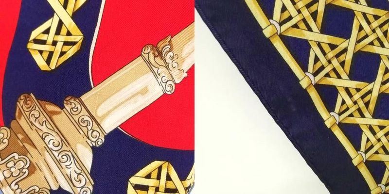 Hermes Feux de Route Carriage Lantern Carre 90 Large Scarf Navy Red Beige