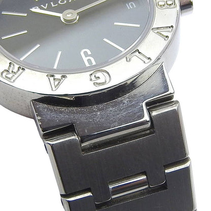 Bvlgari Stainless Steel Quartz Analog Display Black Dial Watch