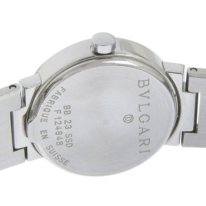 Bvlgari Stainless Steel Quartz Analog Display Black Dial Watch