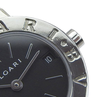 Bvlgari Stainless Steel Quartz Analog Display Black Dial Watch