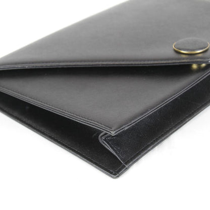 Saint Laurent Vintage Black Clutch Leather Saffiano Second