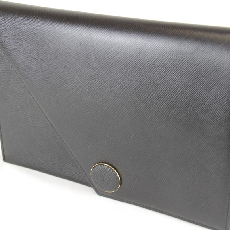 Saint Laurent Vintage Black Clutch Leather Saffiano Second