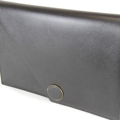 Saint Laurent Vintage Black Clutch Leather Saffiano Second