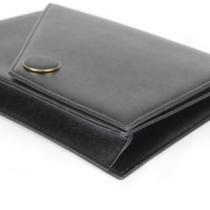 Saint Laurent Vintage Black Clutch Leather Saffiano Second