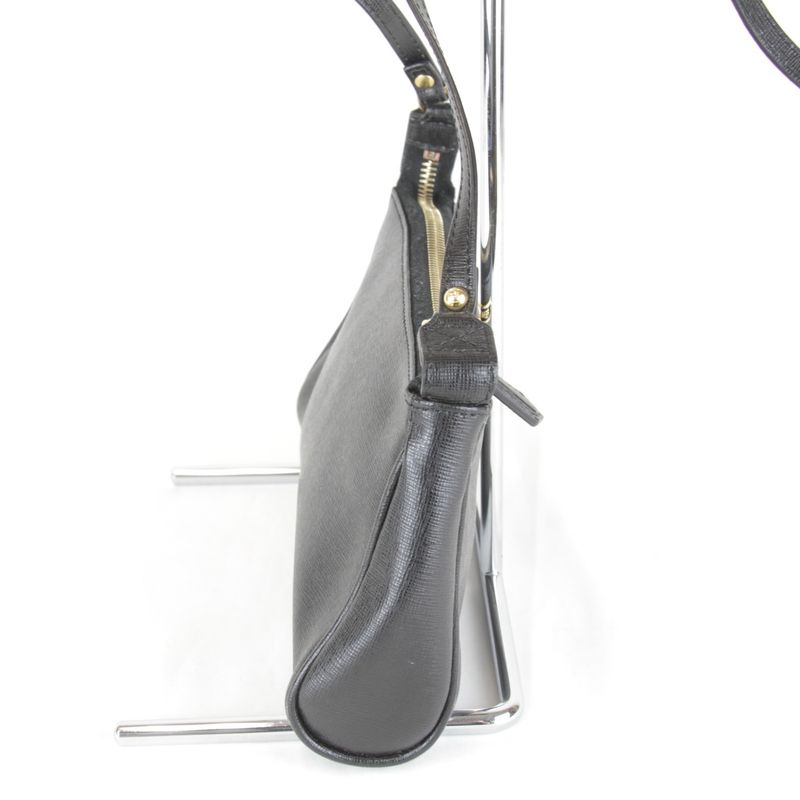 Fendi Pouch Mini Shoulder Bag Leather Black High Saffiano Simple