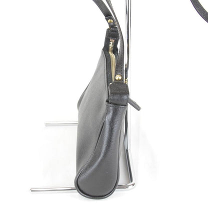 Fendi Pouch Mini Shoulder Bag Leather Black High Saffiano Simple