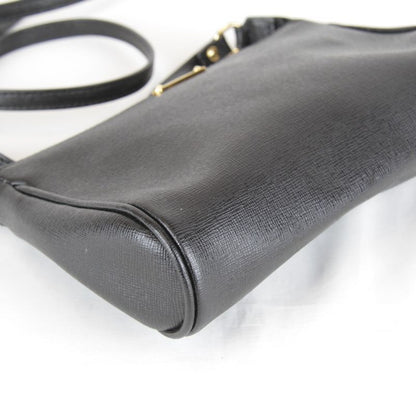 Fendi Pouch Mini Shoulder Bag Leather Black High Saffiano Simple