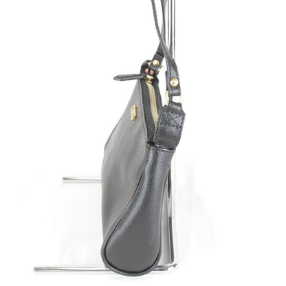 Fendi Pouch Mini Shoulder Bag Leather Black High Saffiano Simple