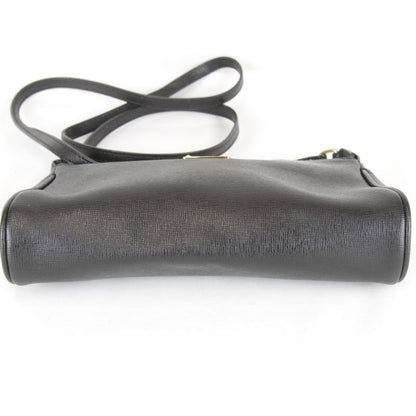 Fendi Pouch Mini Shoulder Bag Leather Black High Saffiano Simple
