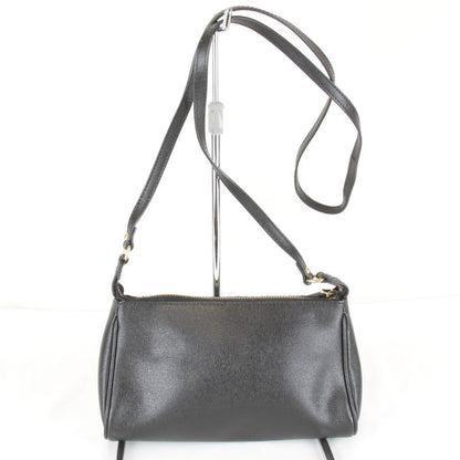 Fendi Pouch Mini Shoulder Bag Leather Black High Saffiano Simple