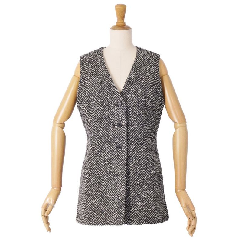 Celine Vintage Vest Gilet Wool Tweed