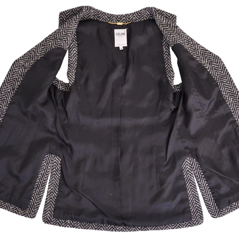 Celine Vintage Vest Gilet Wool Tweed