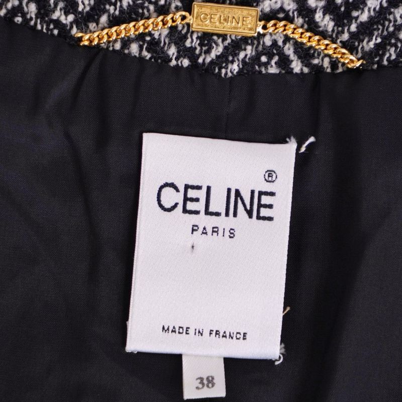 Celine Vintage Vest Gilet Wool Tweed