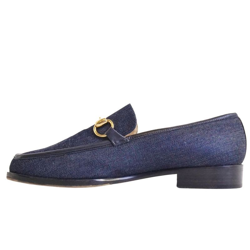 Gucci Vintage Loafers Moccasins Denim Horsebit