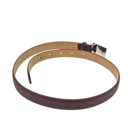 Dolce & Gabbana Logo Plate Buckle Leather Purple Belt