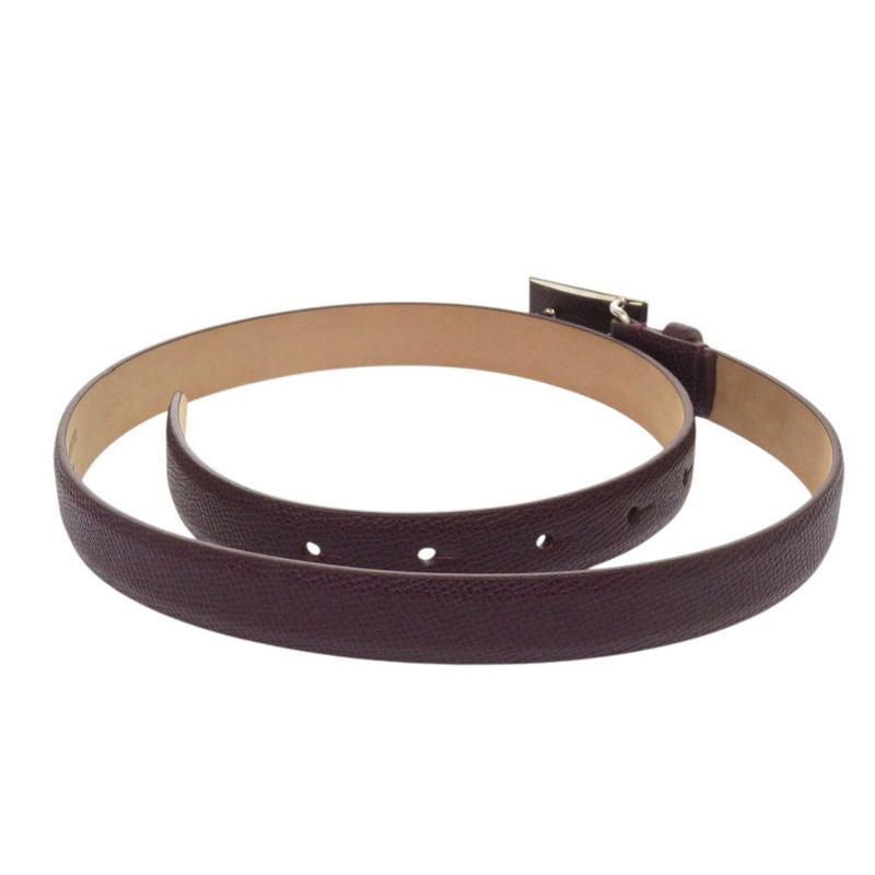 Dolce & Gabbana Logo Plate Buckle Leather Purple Belt