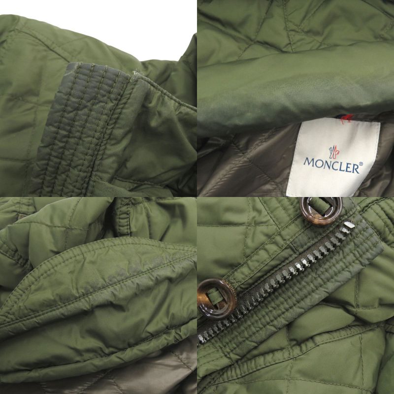 Moncler Altier Giubbotto Plaid 1 Down Feather Khaki Red Jacket