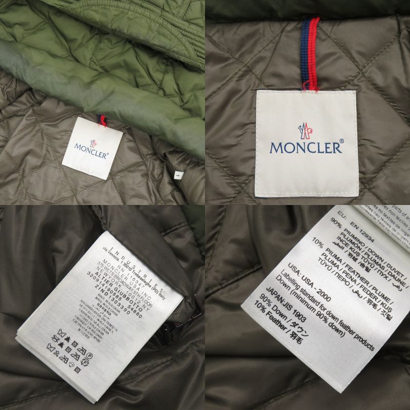 Moncler Altier Giubbotto Plaid 1 Down Feather Khaki Red Jacket