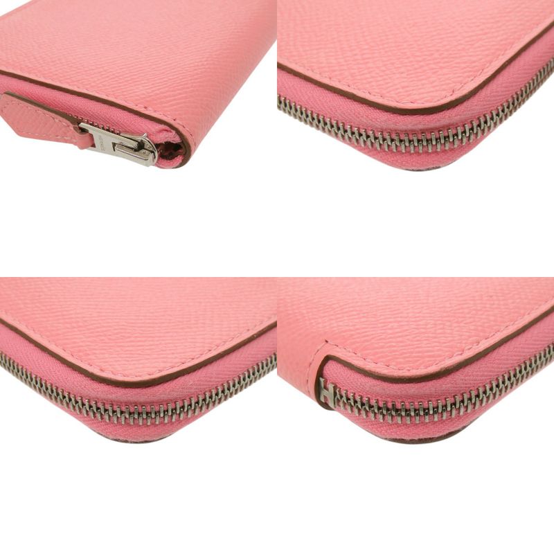 Hermes Azap Mini Veau Epsom Rose Confetti Silver Coin Case Wallet