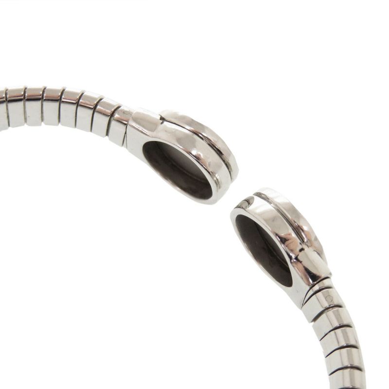 Bvlgari Tubogas M Stainless Steel Onyx Silver Bangle Bracelet