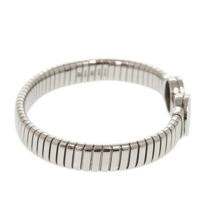 Bvlgari Tubogas M Stainless Steel Onyx Silver Bangle Bracelet