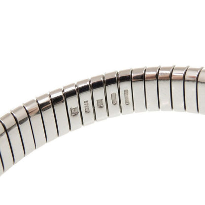 Bvlgari Tubogas M Stainless Steel Onyx Silver Bangle Bracelet