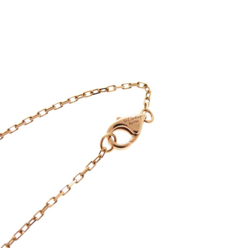 Cartier Logo Double C 18k Pink Gold Diamond Necklace
