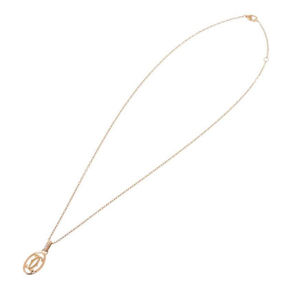 Cartier Logo Double C 18k Pink Gold Diamond Necklace