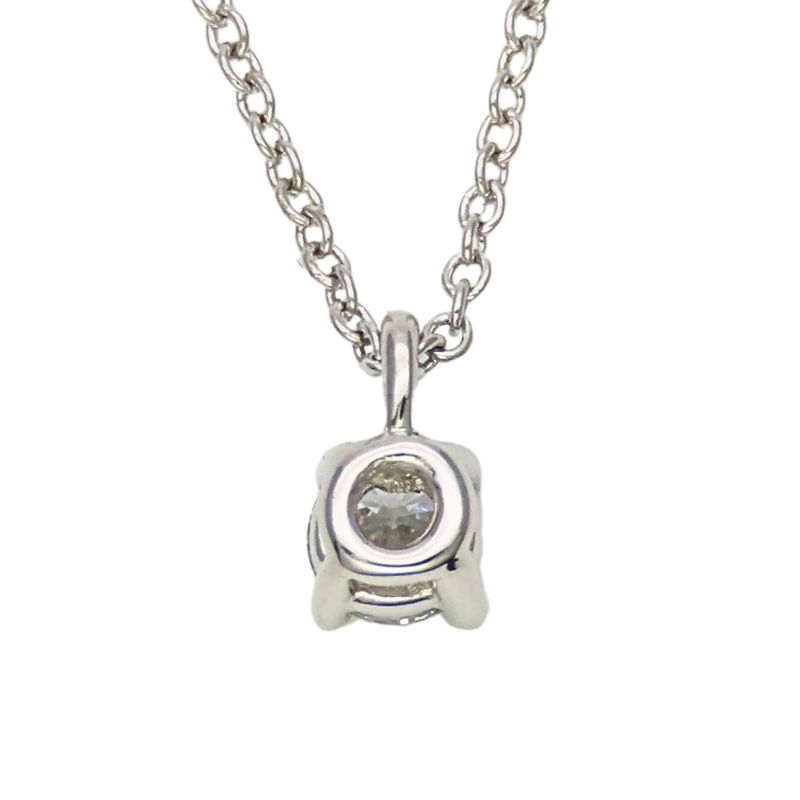 Tiffany & Co Necklace Solitaire Diamond Platinum Simple