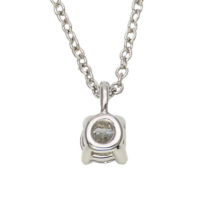 Tiffany & Co Necklace Solitaire Diamond Platinum Simple