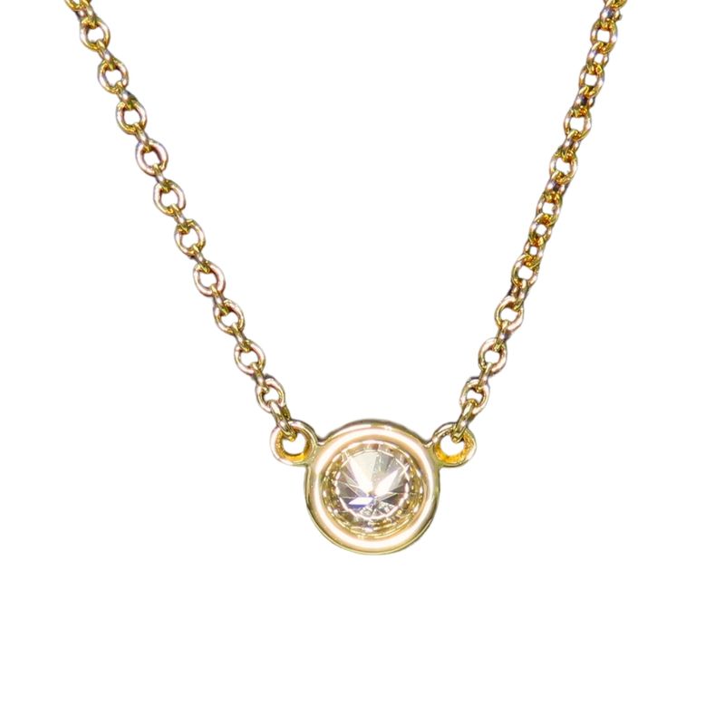 Tiffany & Co Necklace by the Yard Elsa Peretti 18k Yellow Gold Diamond Simple