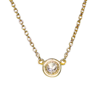 Tiffany & Co Necklace by the Yard Elsa Peretti 18k Yellow Gold Diamond Simple