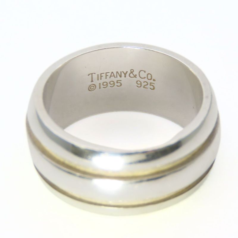 Tiffany & Co Ring Grouped Double Line Silver Standard