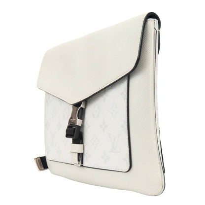 Louis Vuitton Shoulder Bag Flap Messenger Taiga Monogram Antarctica Gray