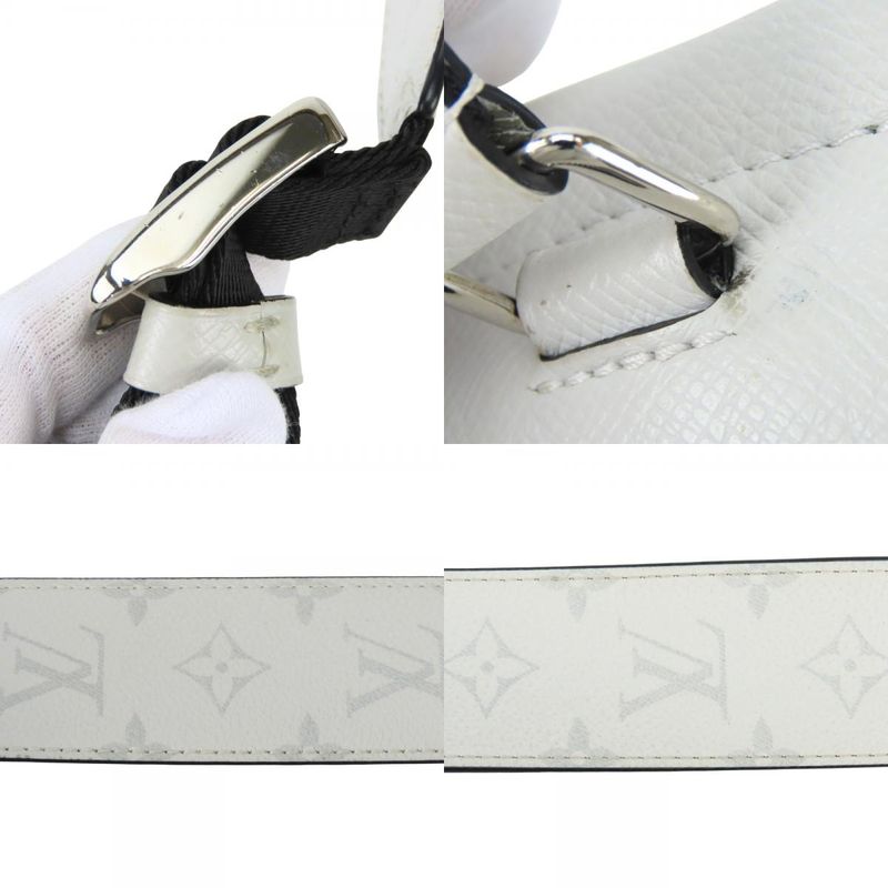 Louis Vuitton Shoulder Bag Flap Messenger Taiga Monogram Antarctica Gray