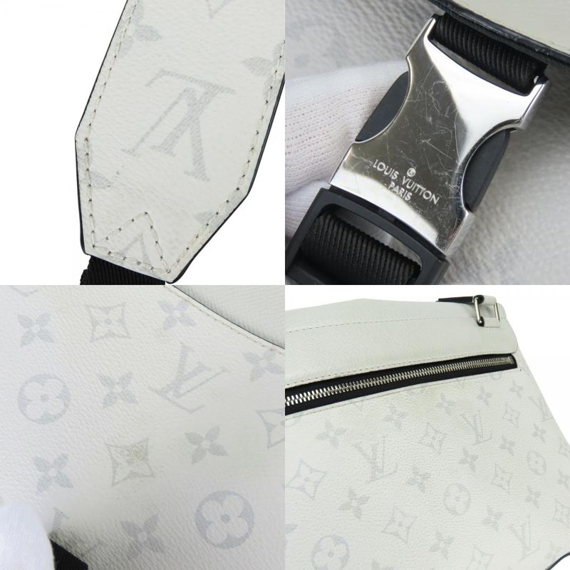 Louis Vuitton Shoulder Bag Flap Messenger Taiga Monogram Antarctica Gray
