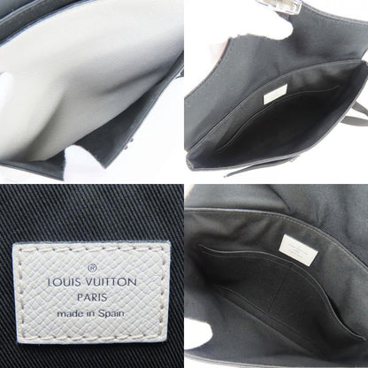 Louis Vuitton Shoulder Bag Flap Messenger Taiga Monogram Antarctica Gray