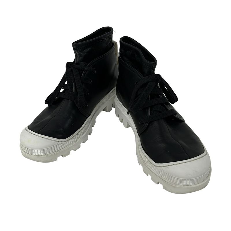 Loewe Short Boots 36 Black Combat Leather