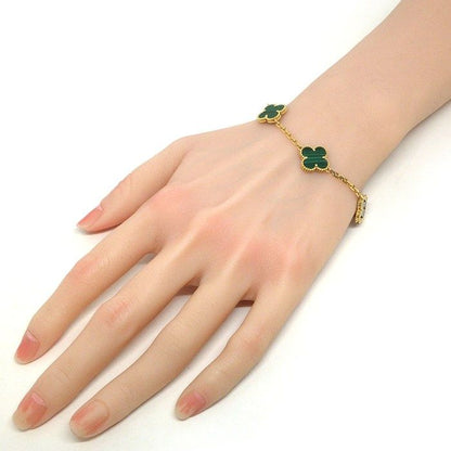 Van Cleef & Arpels Bracelet Vintage Alhambra 5 Motifs Malachite 18k Yellow Gold