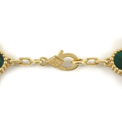 Van Cleef & Arpels Bracelet Vintage Alhambra 5 Motifs Malachite 18k Yellow Gold